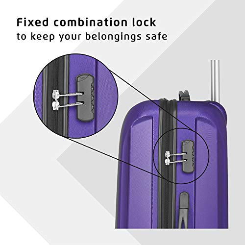 Image of Safari Thorium Sharp Anti-Scratch Combo Set of 2 Purple Small, Medium Check-in 4 Wheel Hard Suitcase
