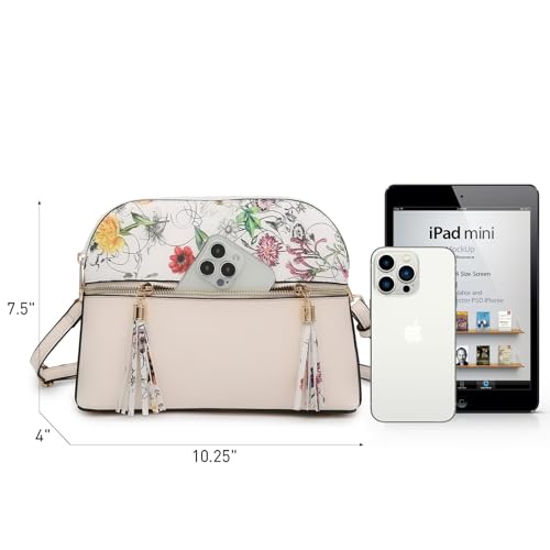 Dasein Women Tassel Zipper Pocket Crossbody Bag Shoulder Purse Fashion Travel Bag with Multi Pockets4