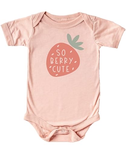 Olive Loves Apple So Berry Cute Strawberry Adorable Infant Bodysuit