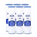 Whole House 5 Micron 10" x 2.5" Pleated Sediment Well Water Filter Cartridge Replacement Compatible with ECP5-10, SPC-25-1005, W5CP, FM-5-975, PWPL10M5, 801-5, SPF-25-1005, PS-27097-05 (Pack of 6)