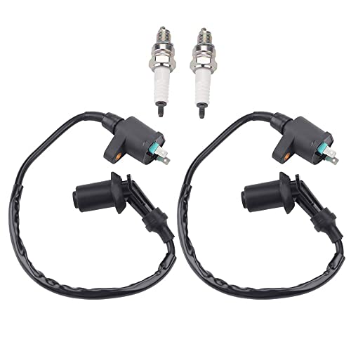 Physeed Gy6 Ignition Coil For Chinese 50Cc 125Cc 150Cc Mopeds Scooters Atvs Go Karts Quad Pit Bikes With Cr7Hsa A7Tc Spark Plug,Pack Of 2 Black High Performance Scooter Coil #TOP28