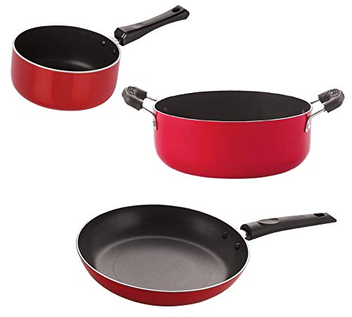Image of Nirlon Non-Stick Coated Dishwasher Safe Aluminium Kitchen Utencils Set of3 Pieces (2.6mm SP(B) CS22 TP24)