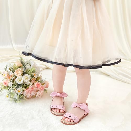 Image of Otter MOMO Girls Open Toe Princess Flat Sandals with Comfort Sole Summer Sandals