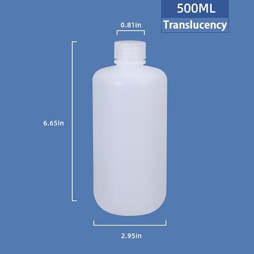 Asevat ASEVAT-01 500Ml/16.9 Oz Narrow Mouth Round Chemical Container, Plastic Leak Proof Hdpe Bottle, Lab Reagent Bottles thumb #1