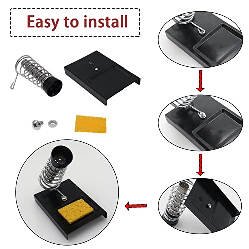 Image of Soldering Iron Stand Holder with Tip Cleaner and Sponge Brass Base