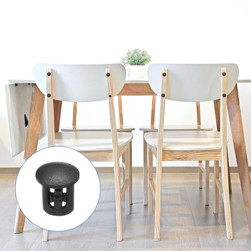 Image of uxcell 100pcs Nylon Plastic Hole Plugs, 1 /5 inch(5mm) Round Drill Screw Hole Plugs Covers Knockout Locking Plastic Plugs Insert End Caps for Kitchen Furniture, Black