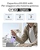 Baseus Powerbank 45W 20000mAh con 2 Cavi USB-C Integrati, Ricarica Rapida Power Bank PD3,0 QC4,0, 3 USB-C, 1 A, Caricatore Portatile per iPhone 16/15/14 Pro Max, iPad, Samsung, Viola