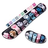 Hoewina Keyboard Wrist Rest,Ergonomic Wrist Rest,Superfine Fabric and Gel Memory Foam Wrist Pad for Computer Keyboard for Easy Typing & Pain Relief, Suitable for Office, Family, Outdoor, Cat Paw Style