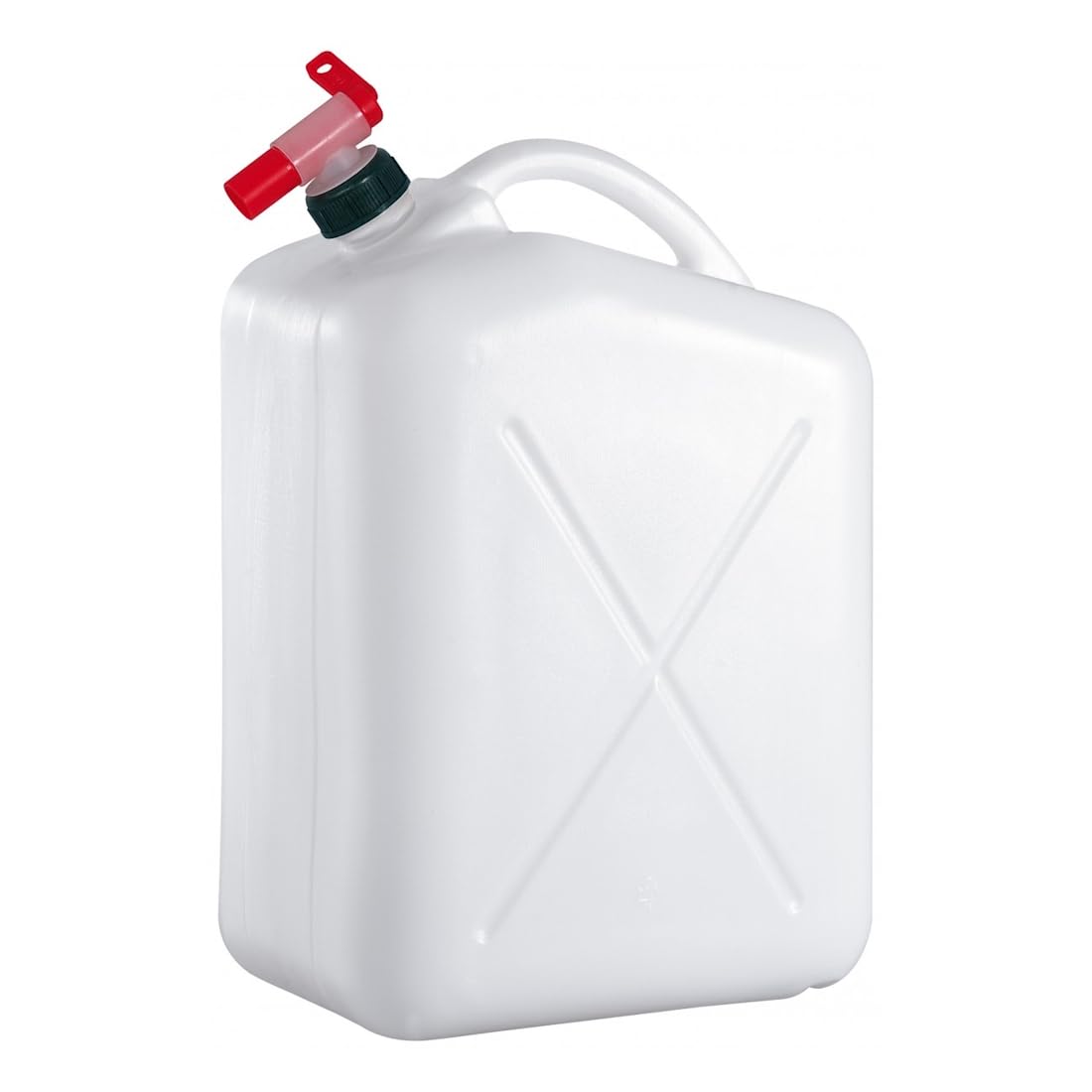 GELI Wasserkanister mit Auslaufhahn 20 Liter, weiß, rot/schwarz