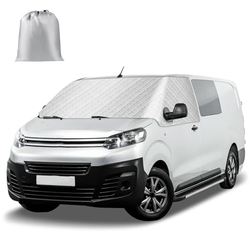 Housse de Pare-Brise Avant Compatible avec Citroen Jumpy SpaceTourer Peugeot Expert Traveller Toyota Proace 2016-2025, Extérieur Pare-Soleil de Fenêtre...