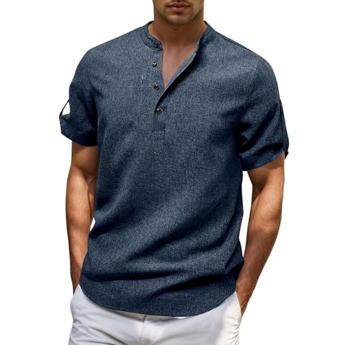Chemise en lin homme manches courtes décontractée et tendance d'été
