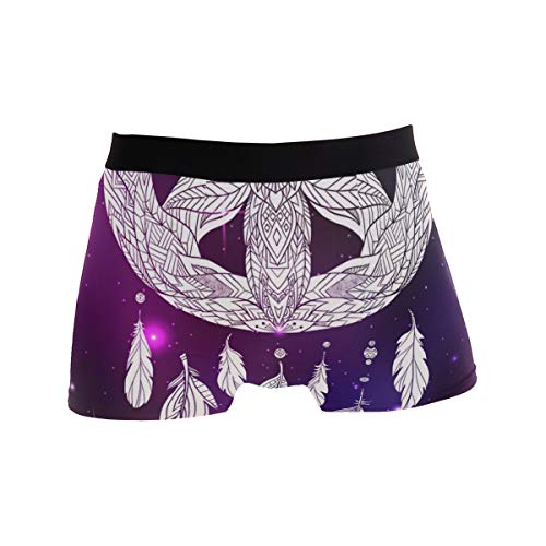WIHVE Men's Boxer Briefs Dream Catchers Feather Starry Sky Underwear Comfortable Sport Shorts