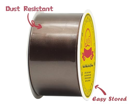 Image of Double Face Brown Satin Ribbon 2 inch X 25 Yards Polyester Brown Ribbon for Gift Wrapping Very Suitable for Weddings Party Invitation Decorations and More