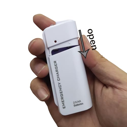 LZDICITARU Battery Operated Phone Charger Emergency USB Battery Powered Small Power Bank Portable 2 AA Batteries Powered Outlet の商品画像 2