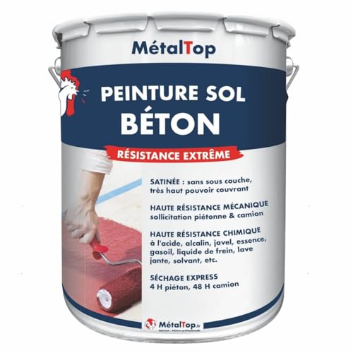 Metaltop - Peinture Sol Beton - Beige - RAL 1001-1 L - Protection et décoration pour sols en béton ou ciment