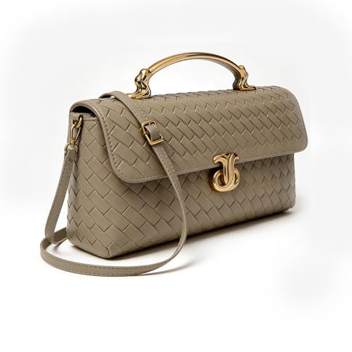 Image of BaiYouDa Evening Woven Clutch Purse Women Trendy Casual Satchel Handbag Vegan Leather Shoulder Bags