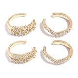 Vercret Gold Ear Cuff for Women - Cuff Earrings for Girls, Ear Cuff Earring Gifts for Friend,Sister, Daily wearing (v gold earrings)