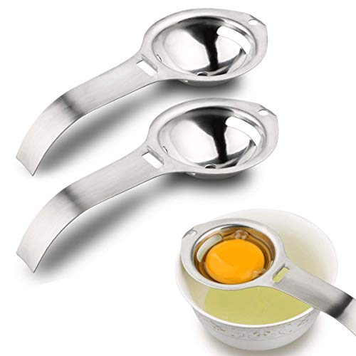 2 Pieces Egg Separator, Stainless Steel Egg White Yolk Filter Egg Sieve Kitchen
