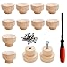 Pomos de Madera para Cajones,12 Piezas Pomo para Armario Redondo,Pomos Redondos de Madera,Perillas Redondas de Madera,para Armario cajón Zapatero Puerta (B)
