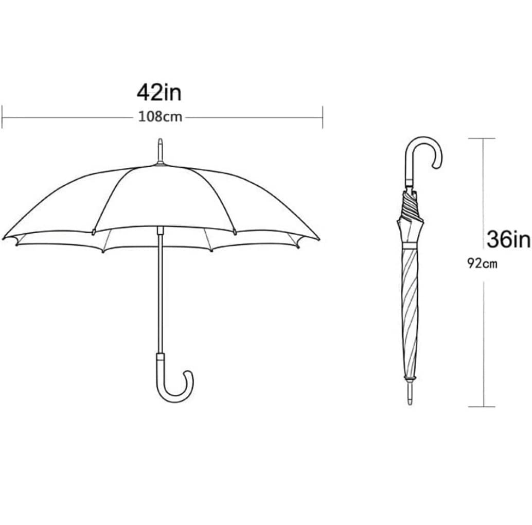 Parasol Lekki Parasol Golfowy 42 Cal Wiatroodporny Duży Parasol W Sztyfcie Drewniany Uchwyt Z Haczykiem J Szybkoschnący Parasol Z Trzciny Parasole Przeciwdeszczowe(Black)