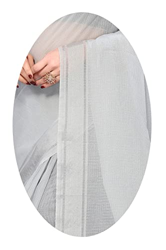 Image of Sidhidata Women's Kota Doria Cotton Manipuri Saree With Unstitched Blouse Piece (Rasbharii Free Size)