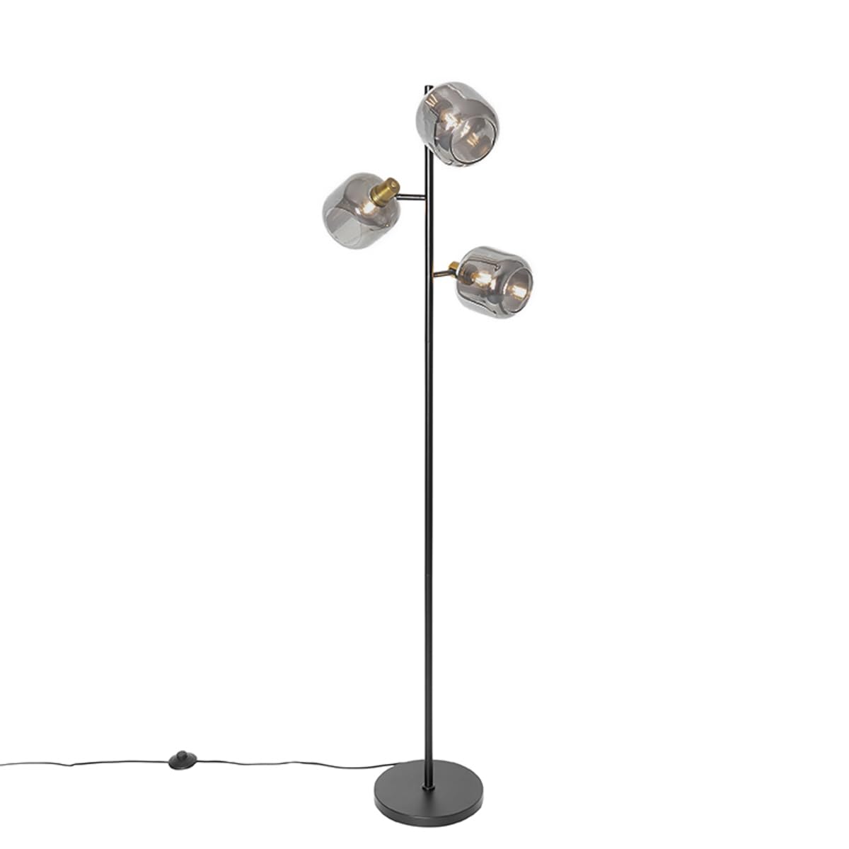 Qazqa zuzanna - Lampada da terra Moderno - 3 luce - Ø 32 cm - Grigio - Moderno - Soggiorno I Camera da letto I Sala da Pranzo I Cucina