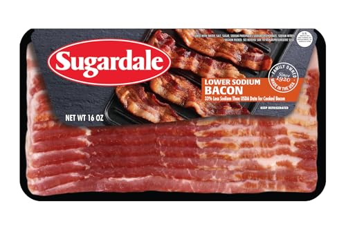 Sugardale Lower Sodium Bacon | Product of USA Lower Sodium 16 oz- Chilled