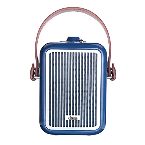 Image of Eleon Todi 15W Portable Bluetooth Speaker, Bluetooth v5.0, Playtime upto 8H at mid-volume, FM Radio, USB for music, Aux, MicroSD Card, Built-in Mic, Control Button, Retro Design with Leather Strap (ELER2116, Blue)