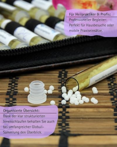 MV-Versand Homöopathische Taschenapotheke Klassik 204 Schlaufen Leder blau (ohne Gläser)