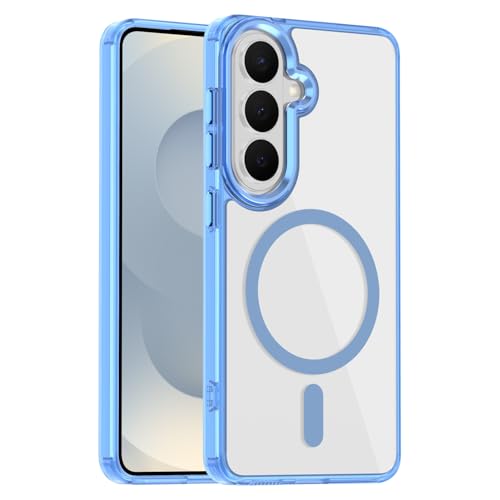 Lunivop for Samsung Galaxy s26 Case Hard [Compatible with Magsafe Wireless Charging] Yellowing Resistant Magnetic Cover Clear para S 26 6.3 '' 5G 2026 Rugged Best Phone Cases Light Blue