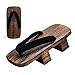 Pantoffeln Herren Damen, Herren Hausschuhe Offen Japanische HöLzerne Clogs Flip Flops Sandalen Japan Traditionelle Schuhe Geta Hausschuhe, Halloween KostüMe Passen ( Color : Black , Size : 44/46 EU )