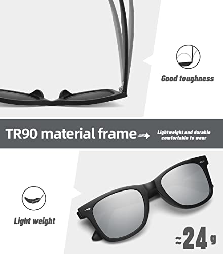 Image of MEETSUN Polarized Sunglasses for Women Men Classic Retro Square Frame Driving Sun Glasses UV Protection