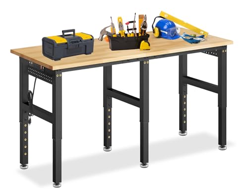 Heavy Duty Workbench with Pegboard and Power Outlet