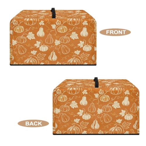 Image of Air Fryer Toaster Oven Dust Cover, Countertop Microwave Oven Cover for Home Indoor Fall Decor, S, 18.25 x 14.5 x 11 Inches, Pumpkin Leaf Orange
