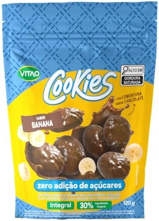 Vitao Cookies Zero Banana Cobertura Chocolate 150G
