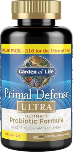 Garden of Life Primal Defense Ultra, 15 Billion CFU Plus HSOs, 216 Capsules