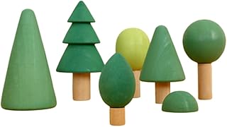 Kisangel 1 Set Wood Tree Building Blocks Forest Stacking Blocks Balance Building Blocks Games Early Educational Toy Montessori Toy for 1-2 Years Old Boys Girls