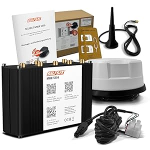 SELFSAT MWR 5550 met panorama-antenne, wit (4 x 5G/4G, 2 x WLAN, 1 x GPS, 1 m kabel), Starlink compatibel