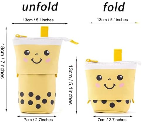 Miniatura 2 de Friinder - Estuche telescópico para lápices y bolígrafos con soporte emergente, bolsa transformable retráctil que se mantiene de pie, organizador