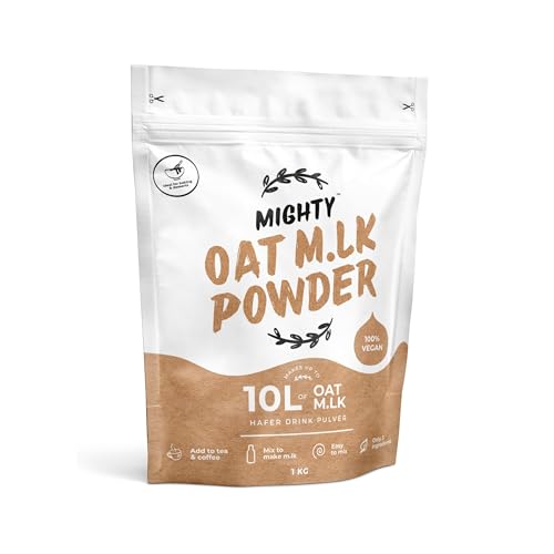 MIGHTY Oat Milk Powder (1KG Bag Makes 10L of Oat M.lk) Vegan Coffee Creamer Dairy Free Lactose Free Ideal for Tea Coffee Cooking Baking