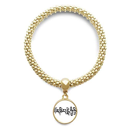 Bracelet bouddhisme sanscrit or : le cadeau idéal avec pendentif pour femme