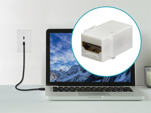 Monoprice Keystone Jack HDMI Hembra a Hembra Blanco miniatura 4