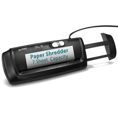 Portable 7-Sheet Paper Shredder with Overheat Protection