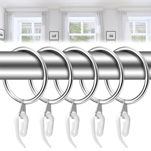 LANSKYLAN 40 PCS Anillos de Metal para Cortinas y Ganchos de Plástico para Cortinas, Anillos para Colgar Cortinas 37mm, Anillas Cortinas Metal para Colgar Cortina de Ducha Puerta Ventana | Ya disponible en tu tienda friki favorita! En mundofriki.es!