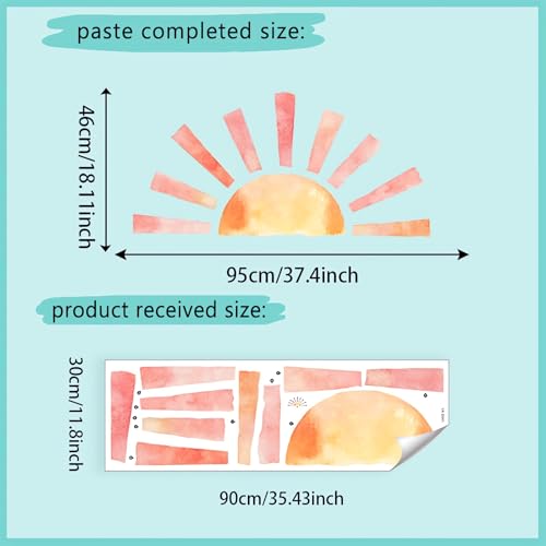 Sun Wall Stickers sacinora Yellow Sunshine vinilo removible 37.4x37.4 miniatura 3