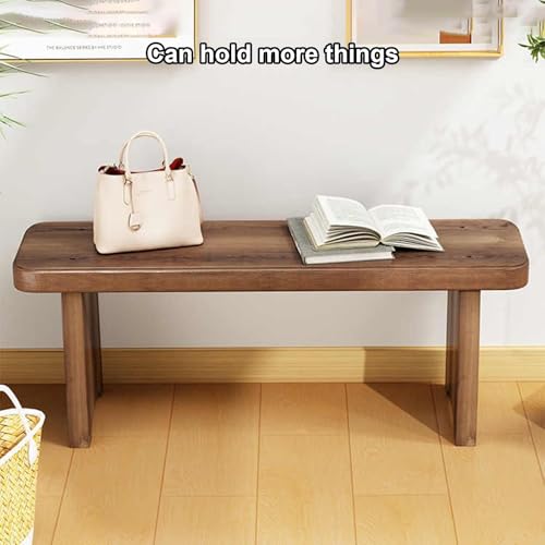 Banco de madera para zapatos de madera maciza con acabado premium rustico marron 7