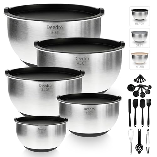 Deedro Premium Mixing Bowls With Airtight Lids Set, 22Pcs Thicker