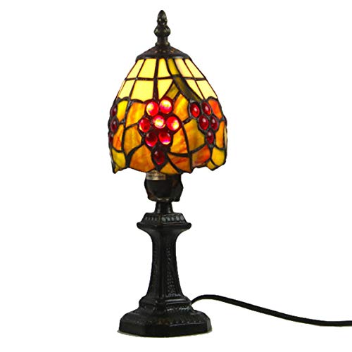 4 7-Zoll-Stil Kinder Trauben Tischlampe Glasmalerei Mini-schreibtischlampe Mit Harzsockel Für Schlafzimmer Wohnzimmer Schlafzimmer Studie Lesen