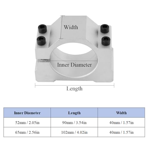 SEIWEI Spindle Mount, Durable Motor Bracket Spindle Motor Mount Base CNC Clamp Shaft Spindle Motor Base Holder Support Motion Control Inner Diameter 52mm / 2.05in