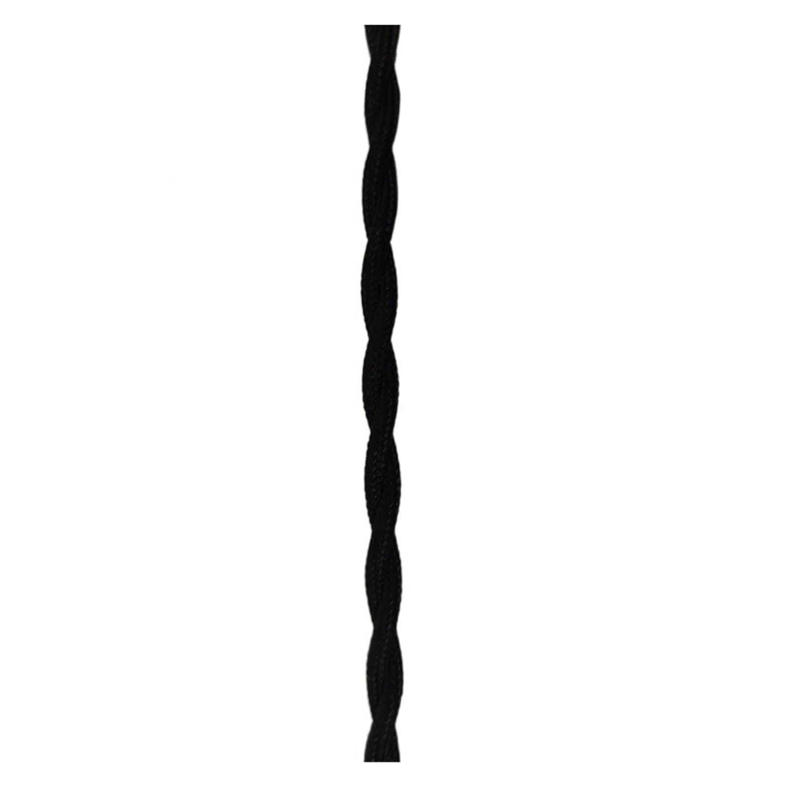 fili, Cavo elettrico tessile a 2 fili da 0,75 mm, for illuminazione elettrica, lampada a sospensione vintage, cavo in tessuto intrecciato retrò(Black,5meter 2 Core)
